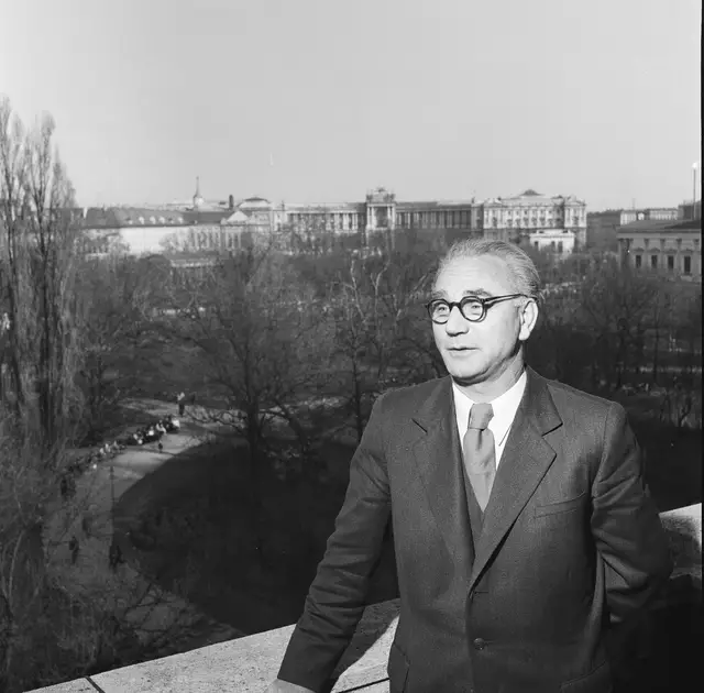 Wiens Bürgermeister Franz Jonas (SPÖ) im Rathaus. Aufgenommen am 1. Jänner 1952. (Archiv) | Foto: Okamoto, Yoichi R. / ÖNB-Bildarchiv / picturedesk.com