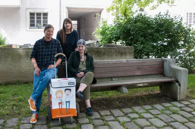 Team Wohnpartner (v. l. Sarah Maienschein, Stella Vötsch, Evelyn Wysoudil) | Foto: Wolfgang Unger/MeinBezirk