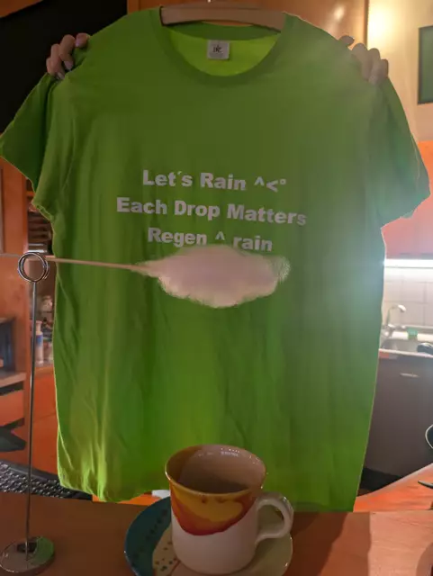 Kunst-Café in Hundertwasserhaus- Neuübernahme-Let´s rain! Hausgemachte Zuckerwattewolke serviert mit Brennnesseltee | Foto: Tatjana Christelbauer