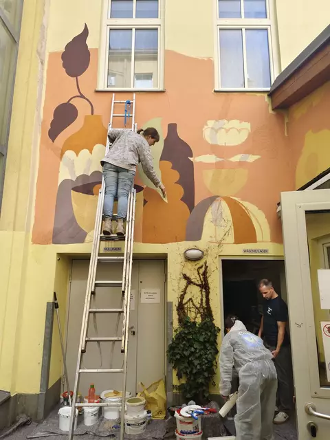 Das kunstvolle Mural war in wenigen Tagen fertiggestellt. | Foto: VinziRast-CortiHaus
