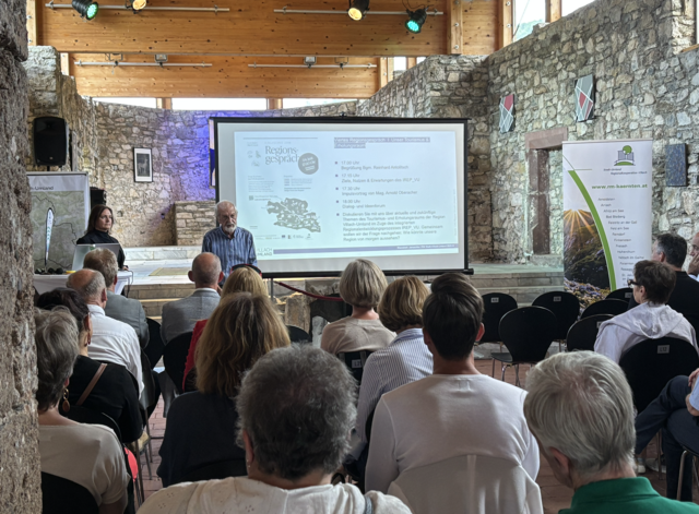 Bernhard Wolfsgruber erklärte den beeindruckenden Wiederaufbau der Klosterruine. | Foto: MeinBezirk.at