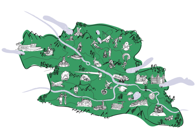 Das Wimmelbild der LEADER-Region steht symbolisch für Vielfalt, Zusammenhalt und Zukunftsgestaltung. | Foto: LAG Villach