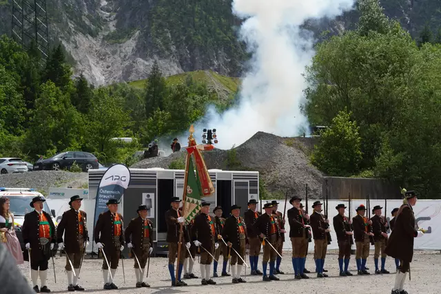 Die Struber-Schützen waren ebenfalls beim Festakt dabei. | Foto: Nicole Hettegger