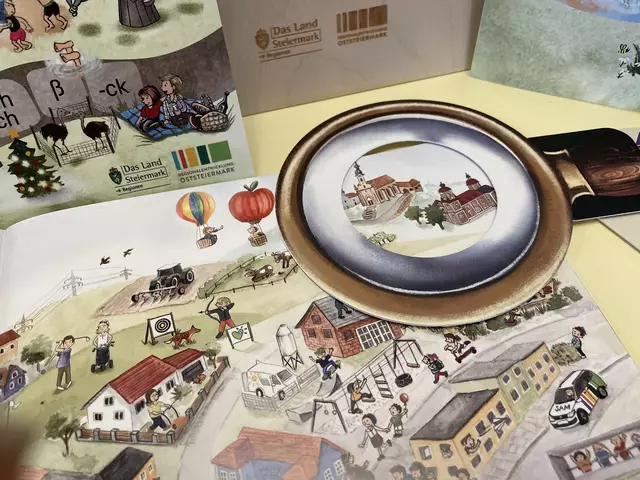 Das Wimmelbuch Oststeiermark ist über die Regionalentwicklung Oststeiermark bzw. bei „WiederWertvoll“ in Friedberg erhältlich.  | Foto: Jeitler