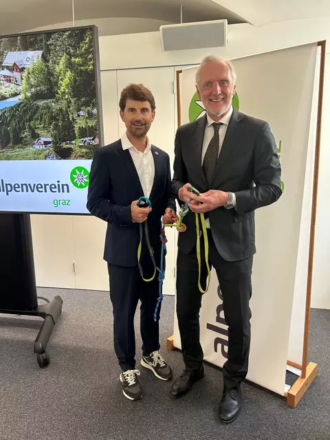 Freuen sich auf die Jahreshauptversammlung in Graz: ÖAV-Generalsekretär Clemens Matt und Vorsitzender der Sektion Graz Günter Riegler | Foto: Österreichischer Alpenverein