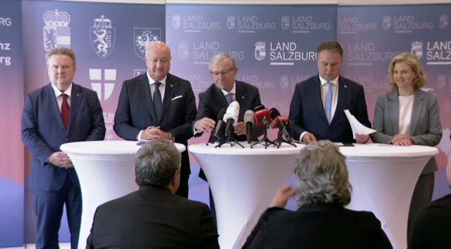 Blick in die Pressekonferenz der Landeshauptleutekonferenz  | Foto: Land Salzburg, 6. Juni 2026 