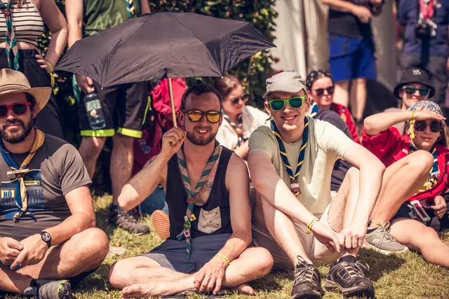 Für alle Fälle gerüstet, am Samstag herrschte beim Bundespfingsttreffen ideales Sommerwetter mit Temperaturen um die 30 Grad Celsius. | Foto: Gregor Hiebl (Pfadfindergruppe Graz 1)