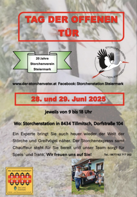 Die Tage der offenen Tür sind Ende Juni. | Foto: Storchenstation Tillmitsch