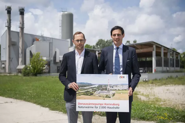 Gerhard Kampichler von der EVN und EU-Klimakommissar Wopke Hoekstra. | Foto: Matejschek