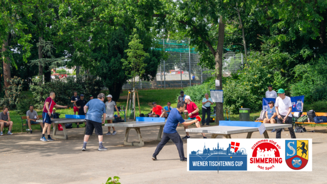 Tischtennis-Hotspot in Wien-Simmering: Alle öffentlichen Platten im Einsatz beim 4. Turnier des Wiener Tischtennis Cups 2025 | Foto: Tischtennis Hobby Wien