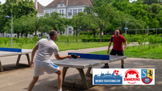 Spannendes Tischtennismatch zwischen zwei Lokalmatadoren aus Wien-Simmering beim 4. Turnier des Wiener Tischtennis Cups 2025 – intensive Ballwechsel vor heimischem Publikum | Foto: Tischtennis Hobby Wien