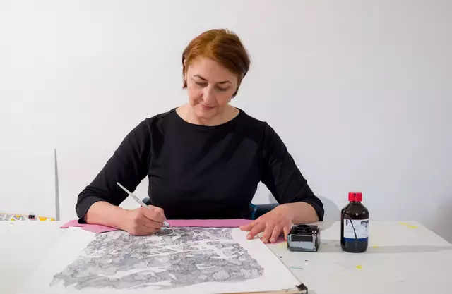 Donaufestwochen im Strudengau: Anna Maria Brandstätter öffnet ein temporäres Atelier im 20er Hof, Grein. | Foto: Bernhard Waldmann