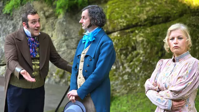 Probenfoto "Das Mädl aus der Vorstadt" (von links): Lukas Auberger, Gabriel Tober-Kastner und Julia Beyerl. | Foto: Comedia Bruckmühle Ensemble