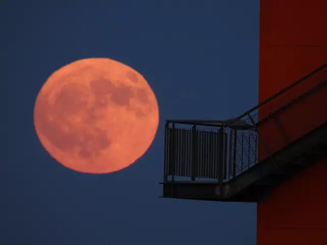 So sah der Erdbeermond im vergangenen Jahr in Hamburg aus. | Foto: dpa / picturedesk.com