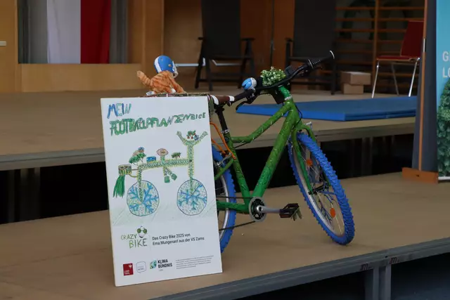 Das "Footballpflanzenbike" von Landessiegerin Erna aus der VS Zams wurde detailgetreu nachgebaut. | Foto: Nimpf