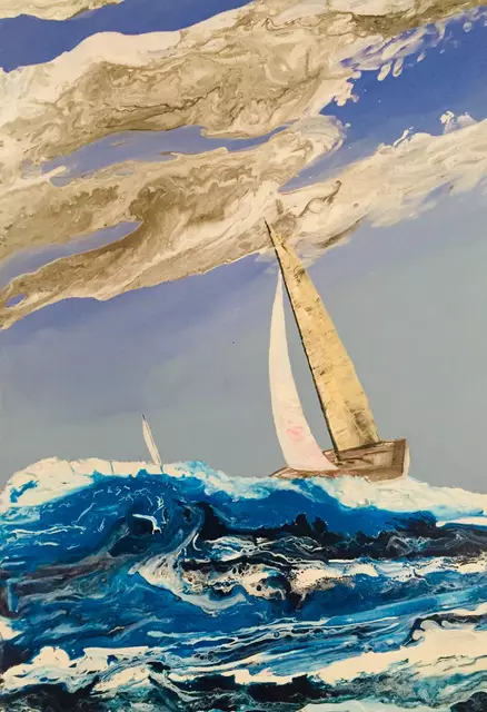 In ihrer Serie „Paint for Joy“ sind Segelboote, Wind und Wellen die zentralen Motive. | Foto: Hanna Andorka