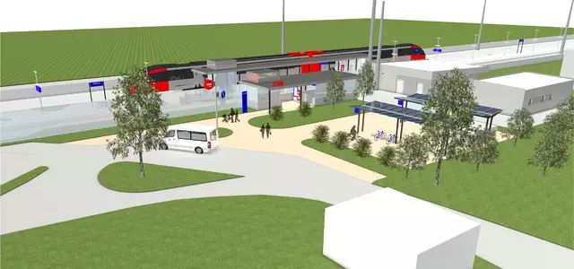 Die Visualisierung des neuen Bahnhofs in Schönwies. | Foto: ÖBB/studio 23 architektur
