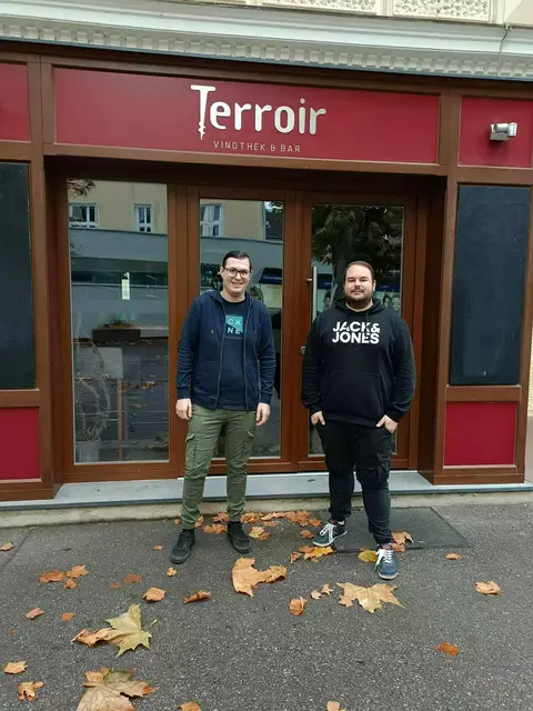 Die Inhaber der Vinothek Terroir: Thomas Rapp und Patrick Kerschbaum. | Foto: Eva Lacher-Dörfler