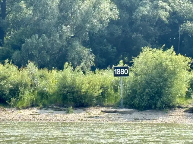 Die Zahl zeigt die Kilometer bis zur Donaumündung im Schwarzen Meer an, wie Franz Jöchlinger, Obmann der Tourismusverbands Carnuntum – Marchfeld, erklärt. | Foto: Bachhofner