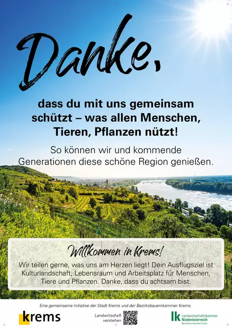 Blick von der Höhe bei Förthof auf die Donau: Für dieses Sujet wurde ein beliebter Spazierweg als Beispiel genutzt. | Foto: Stadt Krems