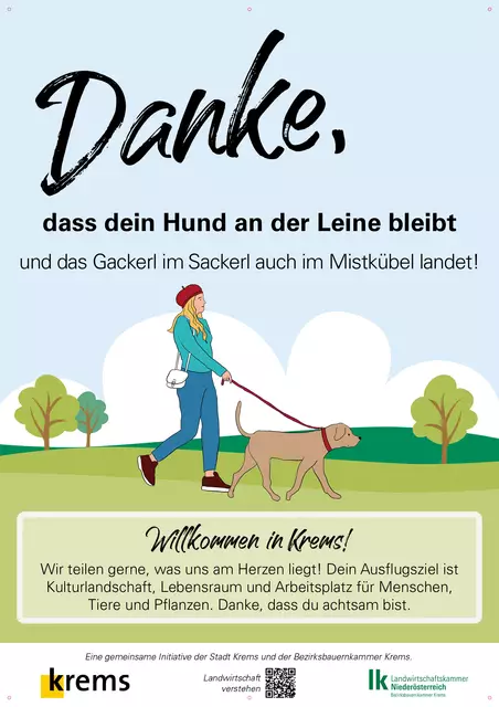 "Hunde an die Leine" als Botschaft | Foto: Stadt Krems