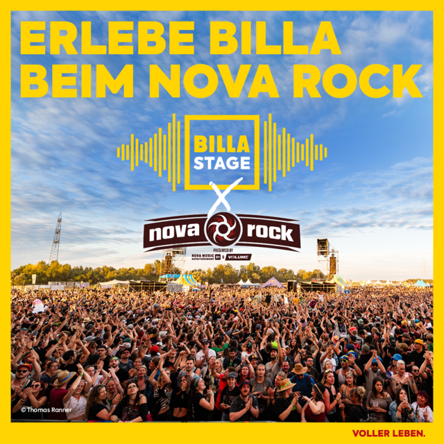 BILLA versorgt die Festivalgäste von 11.–14. Juni 2025 beim Nova Rock in Nickelsdorf. | Foto: BILLA/ Thomas Ranner