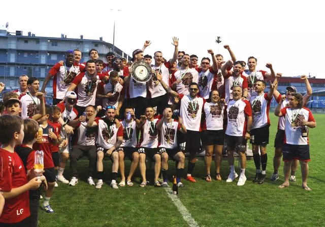 Nichts anbrennen ließ auch Landesliga-Aufsteiger SV Pachern. Stolze 1.500 Besucher sahen den Meister 3:0 gegen den GAK siegen und feiern. | Foto: SVP