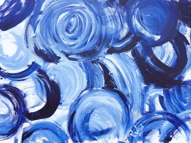 Künstler: Mundmaler Paulus Ploier (www.paulus-art.at), Titel vom Kunstwerk: Blub Blub (2005), Technik: Mundmalerei Acryl auf Leinen, Größe: 80 cm x 60 cm. | Foto: www.paulus-art.at