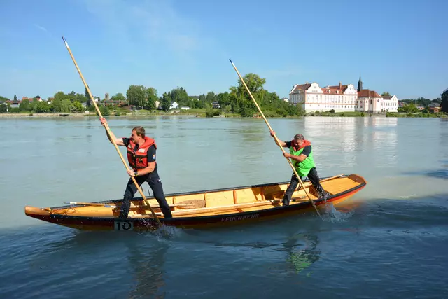 Der 63. OÖ-Landes-Wasserwehrleistungsbewerb in Schärding ist planmäßig mit der Zillenbesatzung Schärding 1 gestartet. | Foto: FF Schärding