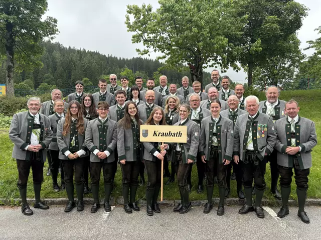 Die Mitglieder des Musikvereines Kraubath erlebten einen unvergesslichen Tag am Ramsauer Frühlingsfest der Pferde und brachten mit ihrer Musik viel Schwung ins Festzelt.  | Foto: MV Kraubath