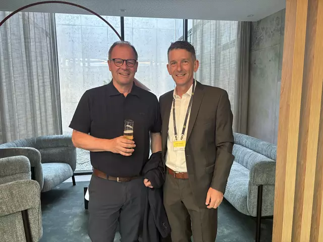 WK-Boss Josef Huber im Smalltalk mit Mathias Haselwanter.