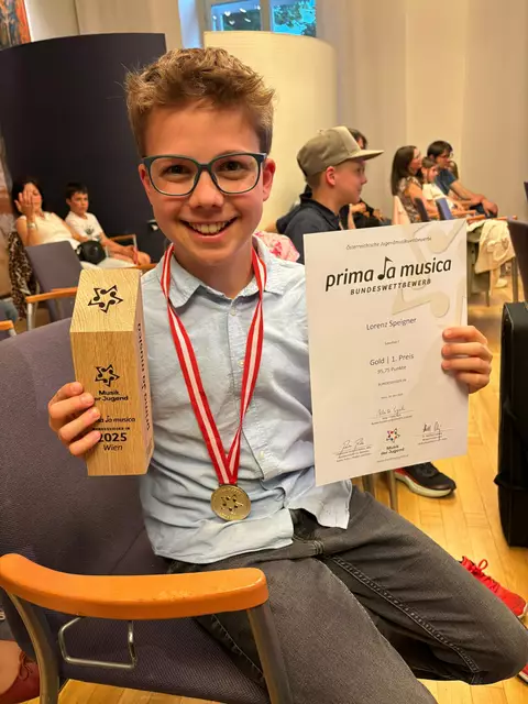 Lorenz Speigner holte am Saxophon einen Bundessieg. | Foto: LMS Ottnang