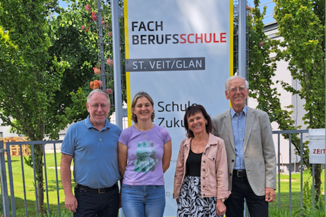 Helmut Birnbaumer (FBS St. Veit), Doris Zleptnig-Illgoutz (FBS St. Veit), Christine Perger-Löfgren (Eksjö Gymnasium), Günther Prommer (Erasmus Koordinator) | Foto: FBS St. Veit