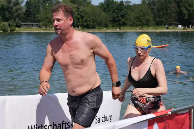 Der Firmen Triathlon am Salzachsee war auch heuer wieder ein voller Erfolg.  | Foto: Stefan Schubert
