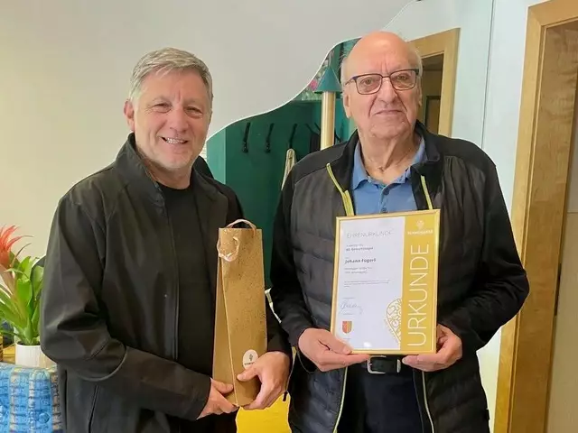 Vizebürgermeister Günther Prinz (l.) und Johann Fügerl. | Foto: Marktgemeinde Schweiggers