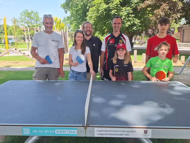 Die neue Tischtennisplatte im Park lädt zu spannenden Matches und fröhlichem Beisammensein ein. | Foto: Germann
