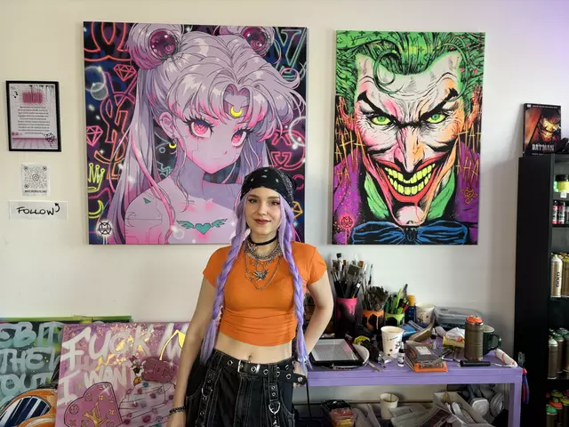 Michelle Popovicu malt unter ihrem Künstlernamen Miko Wonderland Pop-Art-Kunst.  | Foto: Luca Arztmann/MeinBezirk