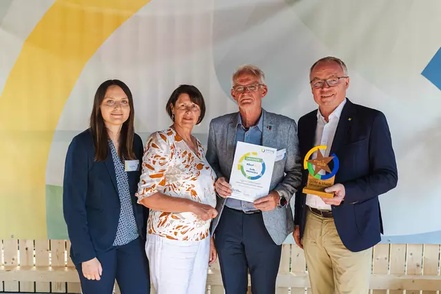 Vizebürgermeisterin Anja Scherzer, Maria Forstner, Karl Prohaska und Stephan Pernkopf. | Foto: Benjamin Wald