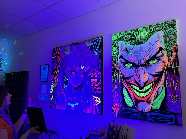 Manche ihrer Bilder erstrahlen dank einer speziellen Farbe im UV-Licht. | Foto: Luca Arztmann/MeinBezirk