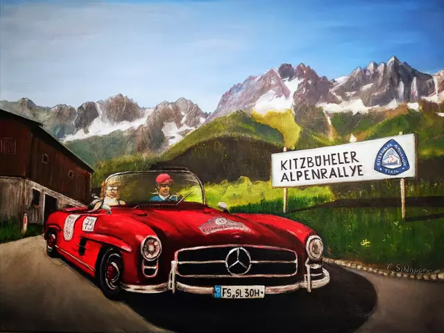 Künstlerin Cäcilia Schlapper, Titel vom Kunstwerk: "Kitzbüheler Alpenrallye" | Foto: Cäcilia Schlapper