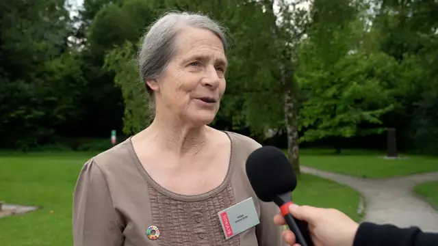 Im Interview bei der Friedenstagung in St. Virgil Salzburg betonte Kromp-Kolb die Zusammenhänge zwischen Klimawandel und Frieden. 
 | Foto: Stefan Schubert