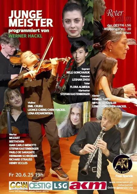 Leistungsschau 2025:  Auffällig gute Interpreten der Jugend, von WERNER HACKL entdeckt. | Foto: © Fotos: privat, Elfi Oberhuber; Plakat: OESTIG 