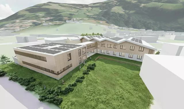 Der Bau der neuen Volksschule Ramsau ist voll im Plan.  | Foto: Schwaighofer + Partner Architektur ZT GmbH