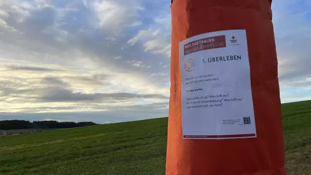 An jeder Station werden den Trauernden Fragen aufgezeigt, welche die einzelnen Abschnitte des Bewältigungsprozesses widerspiegeln. | Foto: RK Ried