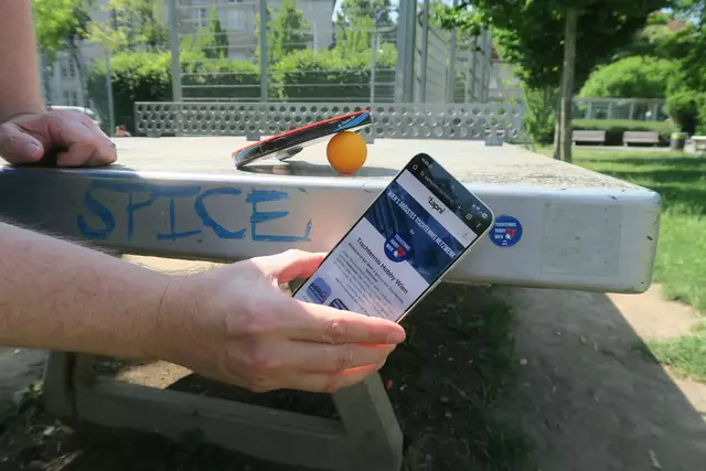 Über einen eigens eingerichteten Discord-Server, bzw. der Wiener Tischtennis App, können Spieler nicht nur Tischtennisplatten in der Vienna City entdecken, sondern auch spontane Matches oder geplante Treffen organisieren. | Foto: Patricia Hillinger/MeinBezirk