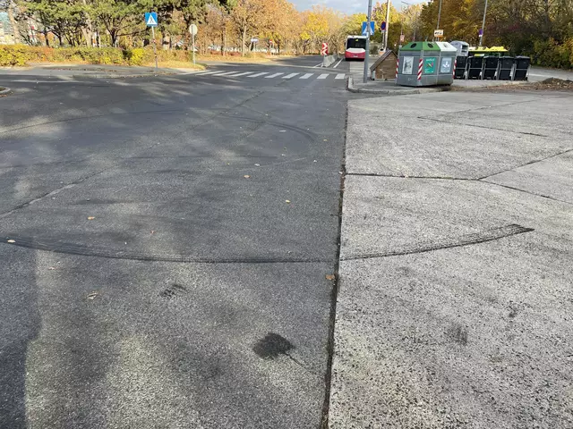 Die Hinterlassenschaften der Roadrunner: Ein "Donut" auf dem Asphalt gebrannt. | Foto: Karl Pufler