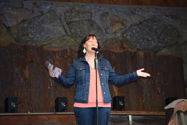 Mit Kabarettist Didi Sommer wurde der Pabneukirchner Kultursommer 2025 in den Holzwelten eröffnet. Vorprogramm mit DJ Nono, Norbert Hintersteiner.  | Foto: Josef Lumetsberger