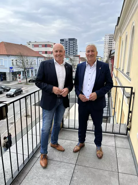 Bei Bürgermeister Georg Rosner (ÖVP) und Vizebürgermeister Michael Leitgeb (SPÖ) herrscht wegen der finanziellen Schieflage in der Stadtgemeinde Oberwart dicke Luft.  | Foto: Stadtgemeinde Oberwart