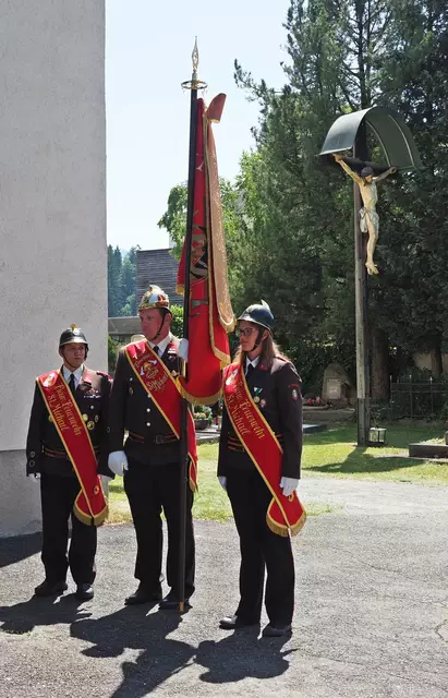 Die Kameraden der FF St.Michael standen zum Jubiläum parat.