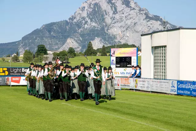 Die Feuerwehrmusikkapelle Langwies trat in der Leistungsstufe D zur Marschwertung an. | Foto: OÖBV Gmunden